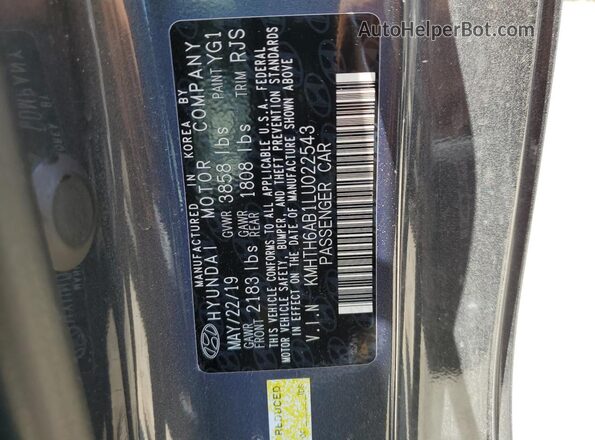 KMHTH6AB1LU022543 2020 HYUNDAI VELOSTER Серебряный Вид наклейки с VIN-кодом