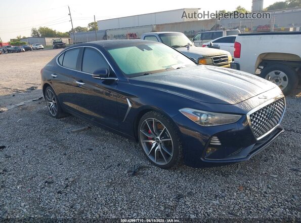 KMTG34LE3KU024830 2019 GENESIS G70 Dark Blue Передняя правая четверть