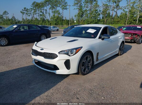 KNAE15LA8L6086936 2020 KIA STINGER White წინა მარცხენა ხედი სამი მეოთხედიდან