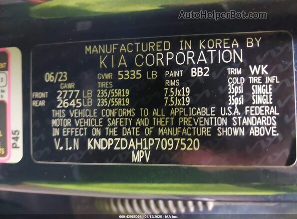 KNDPZDAH1P7097520 2023 KIA SPORTAGE PLUG-IN HYBRID Синий Вид подкапотного пространства