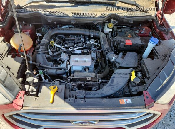 MAJ3P1TE1JC225569 2018 FORD ECOSPORT Red ძრავის განყოფილების ხედი
