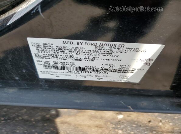 MAJ3P1TE9JC239185 2018 FORD ECOSPORT Black VIN sticker view