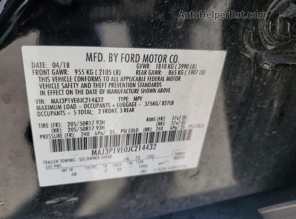 MAJ3P1VE0JC214432 2018 FORD ECOSPORT Black VIN sticker view