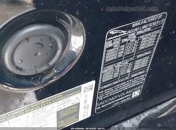 SADCM2FV2LA623591 2020 JAGUAR F-PACE Black Vista del compartimento del motor