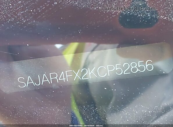 SAJAR4FX2KCP52856 2019 JAGUAR XF Черный Вид подкапотного пространства