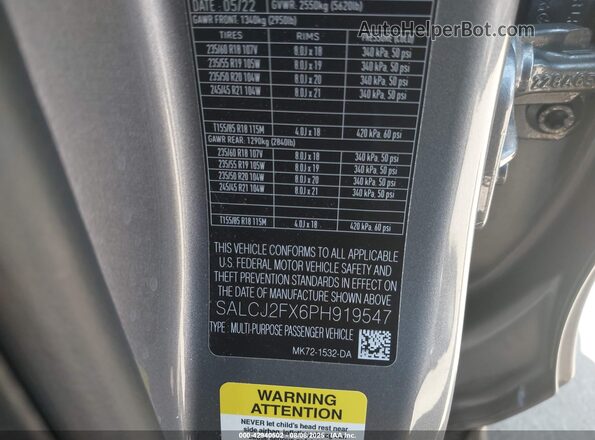 SALCJ2FX6PH919547 2023 LAND ROVER DISCOVERY SPORT Серый Вид подкапотного пространства