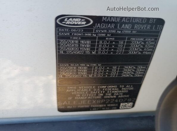 SALEJEEX8P2240782 2023 LAND ROVER DEFENDER White Widok komory silnika