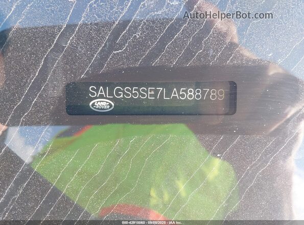 SALGS5SE7LA588789 2020 LAND ROVER RANGE ROVER Серый 