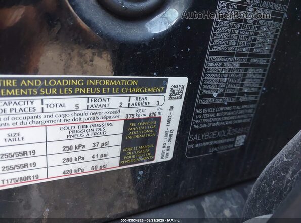 SALYB2EX0LA254913 2020 LAND ROVER RANGE ROVER VELAR Черный Вид подкапотного пространства