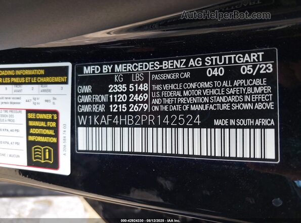 W1KAF4HB2PR142524 2023 MERCEDES-BENZ C-CLASS Black Շարժիչի բաժամունքի տեսք
