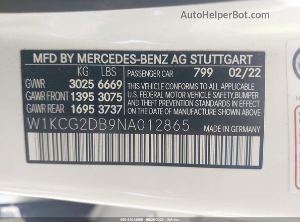 W1KCG2DB9NA012865 2022 MERCEDES-BENZ EQS 450+ Белый Вид подкапотного пространства