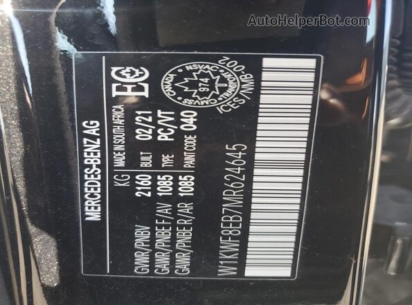 W1KWF8EB7MR624645 2021 MERCEDES-BENZ C Black ძრავის განყოფილების ხედი