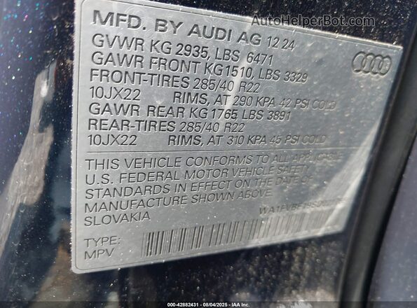WA1FVBF19SD021765 2025 AUDI Q8 Blue Engine compartment view