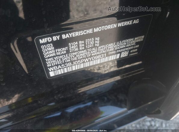 WBA53BJ05PWY09831 2023 BMW 5 SERIES Черный Вид подкапотного пространства