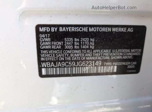 WBAJA9C59JG623149 2018 BMW OTHER White Вид підкапотного простору
