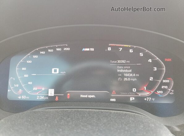 WBSJF0C09LCD11603 2020 BMW M5 Синий Вид щитка приборов