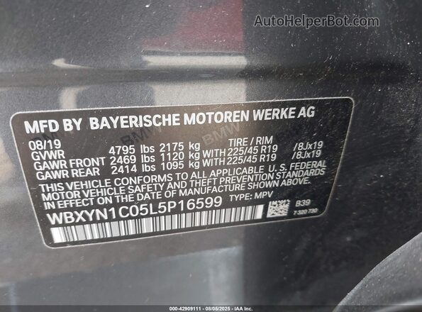 WBXYN1C05L5P16599 2020 BMW X2 Серый Вид подкапотного пространства