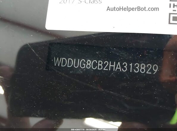 WDDUG8CB2HA313829 2017 MERCEDES-BENZ S-CLASS White Widok komory silnika