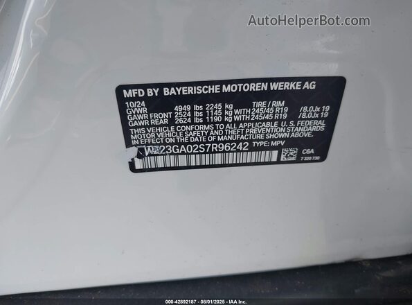 WMZ23GA02S7R96242 2025 MINI COUNTRYMAN Белый Вид подкапотного пространства