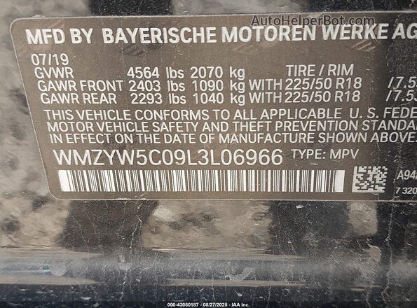 WMZYW5C09L3L06966 2020 MINI COOPER Black Engine compartment view