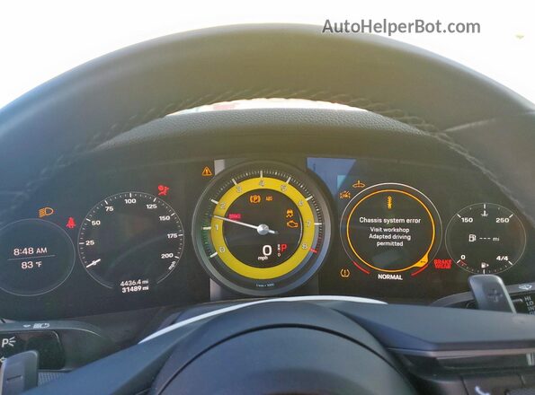WP0AB2A90LS225454 2020 PORSCHE 911 Yellow ხელსაწყოთა პანელის ხედი