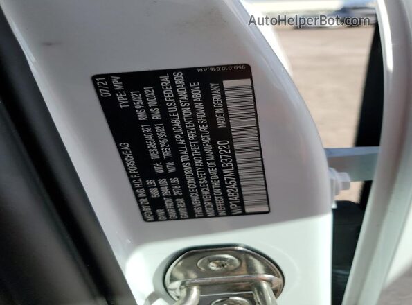 WP1AB2A57MLB37220 2021 PORSCHE MACAN Белый Вид наклейки с VIN-кодом