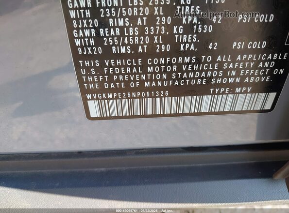 WVGKMPE25NP051326 2022 VOLKSWAGEN ID.4 Gray Շարժիչի բաժամունքի տեսք