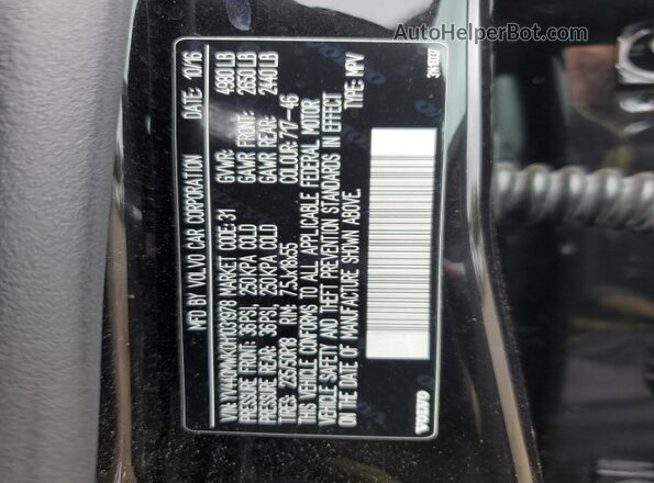 YV440MWK0H1031978 2017 VOLVO V60 Black VIN sticker view