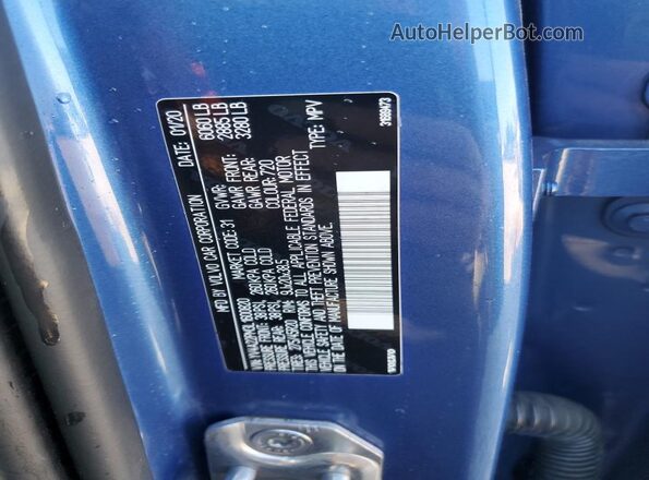 YV4A22PM3L1600820 2020 VOLVO XC90 Blue VIN կոդի պիտակի տեսք
