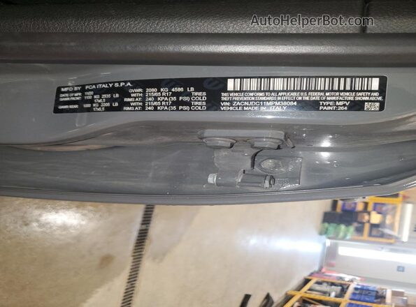 ZACNJDC11MPM38084 2021 JEEP RENEGADE Gray VIN კოდის სტიკერის ხედი