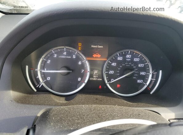 19UUB2F77GA007478 2016 ACURA TLX Черный Вид щитка приборов