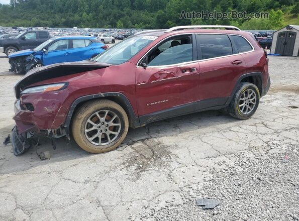 1C4PJLLBXJD616194 2018 JEEP CHEROKEE Maroon Առջևի ձախ երեք քառորդ տեսարան