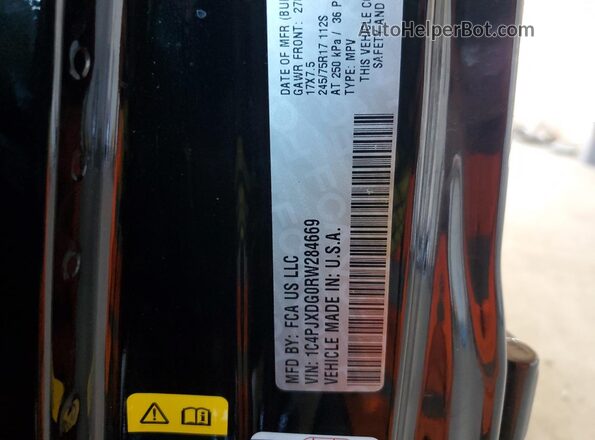 1C4PJXDG0RW284669 2024 JEEP WRANGLER Black Widok komory silnika