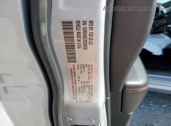 1C4RDHDG7SC545762 2025 DODGE DURANGO Silver Vista de la etiqueta del VIN