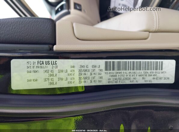 1C4RJFBG1JC295241 2018 JEEP GRAND CHEROKEE Black Engine compartment view