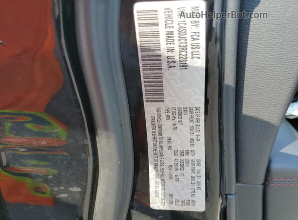 1C4SDJCT3RC228191 2024 DODGE DURANGO Black Vista de la etiqueta del VIN