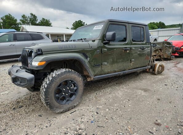 1C6JJTAM2PL593297 2023 JEEP GLADIATOR Green წინა მარცხენა ხედი სამი მეოთხედიდან