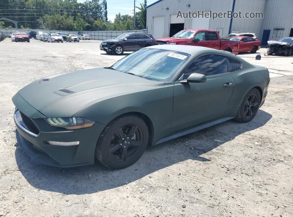 1FA6P8THXJ5130075 2018 FORD MUSTANG Green წინა მარცხენა ხედი სამი მეოთხედიდან