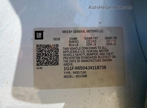 1G1FX6S04J4118738 2018 CHEVROLET BOLT Синий Вид подкапотного пространства