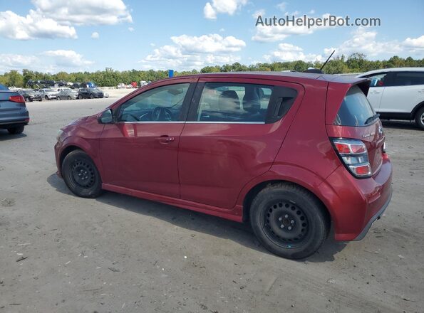 1G1JF6SB7J4100605 2018 CHEVROLET SONIC Maroon Trasero izquierdo
