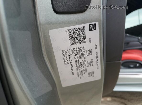 1G1YA2D46R5114411 2024 CHEVROLET CORVETTE Серый Вид подкапотного пространства