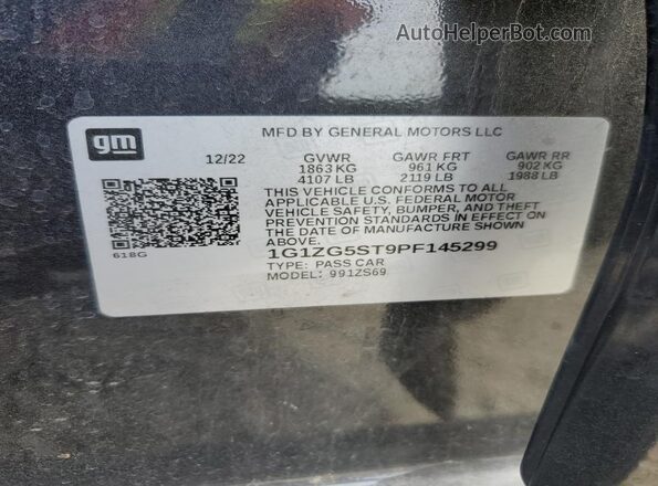 1G1ZG5ST9PF145299 2023 CHEVROLET MALIBU Charcoal Вид наклейки з VIN-кодом