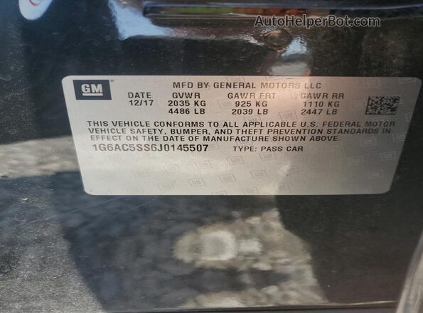 1G6AC5SS6J0145507 2018 CADILLAC ATS Black Engine compartment view