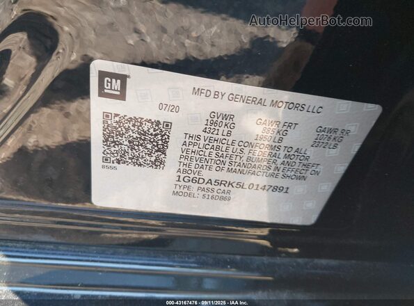 1G6DA5RK5L0147891 2020 CADILLAC CT4 Black Widok komory silnika