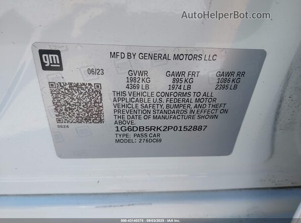 1G6DB5RK2P0152887 2023 CADILLAC CT4 White Engine compartment view