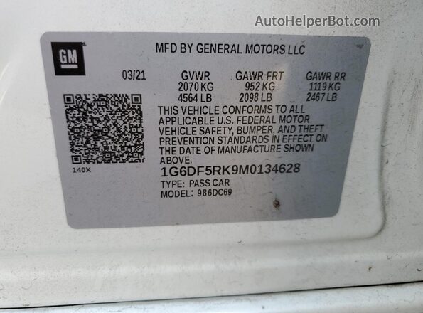 1G6DF5RK9M0134628 2021 CADILLAC CT4 Белый Вид подкапотного пространства