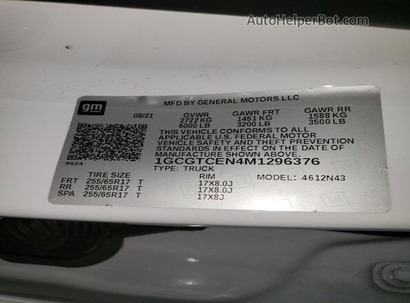 1GCGTCEN4M1296376 2021 CHEVROLET COLORADO White Շարժիչի բաժամունքի տեսք