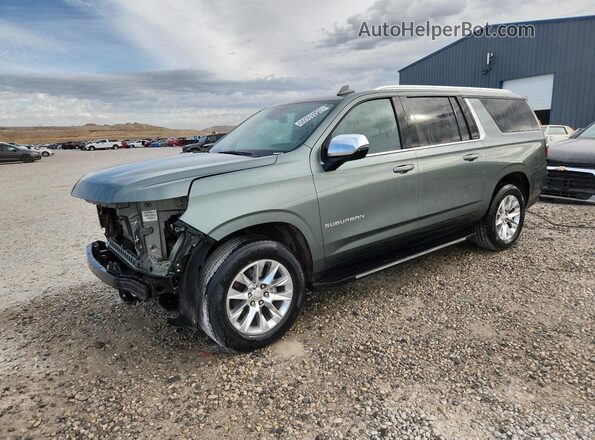 1GNSCFKD0PR249785 2023 CHEVROLET SUBURBAN Зеленый Передняя левая четверть