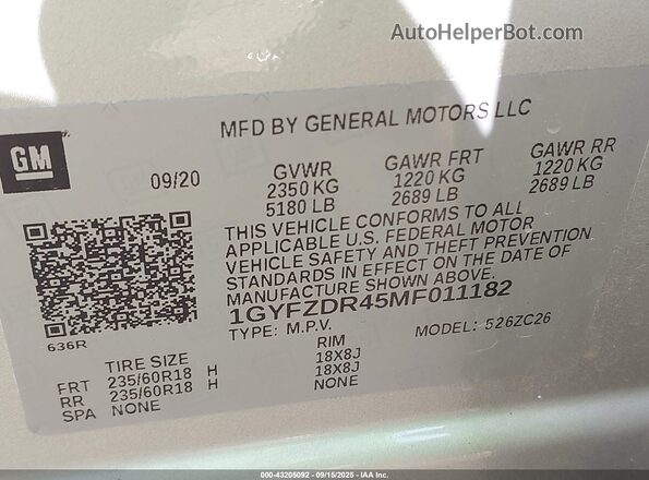 1GYFZDR45MF011182 2021 CADILLAC XT4 Silver ძრავის განყოფილების ხედი
