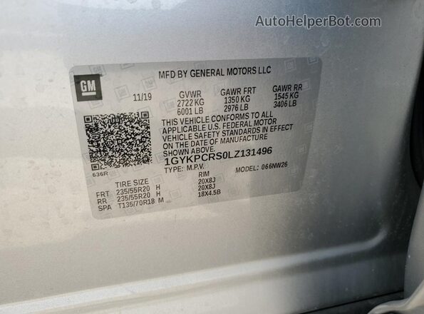 1GYKPCRS0LZ131496 2020 CADILLAC OTHER Серебряный Вид наклейки с VIN-кодом